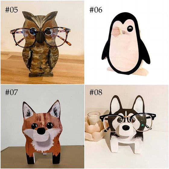 Creative wooden ornaments Animal glasses storage ornaments Office desktop wooden crafts glasses display stand
Creative wooden ornaments Animal glasses storage ornaments Office desktop wooden crafts glasses display stand