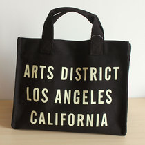 High-quality canvas letters black large lunch box bag lunch plate lunch box bag lunch box bag shopping belt small bag