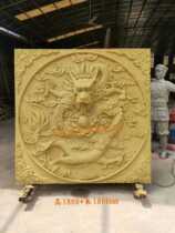 Beautiful sandstone sculpture decoration Sandstone relief faucet water spray FRP background wall Entrance mural Hotel decoration