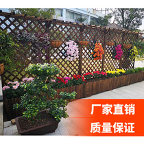 Wooden fence flower pot fence climbing flower rack anti-corrosion balcony outdoor flower box solid wood climbing frame grid partition flower trough