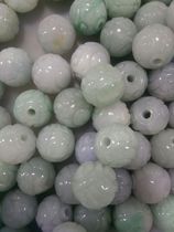 Natural jade beads loose beads Myanmar A goods Dragon Ball ball diy Jade Road road bead carved beads handmade