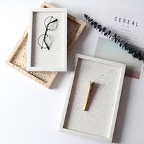 Nordic style Dali quartz stone tray bathroom jewelry storage fruit plate sushi plate model room soft decoration ornaments