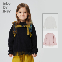 jiangnan cloth children's clothing knitwear winter discount girls comfort pullover long sleeve mesh patchwork sweater