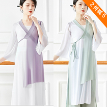 Classical Dance Comfort with long dress Dress Body Rhyme V Collar Body to perform Lacing Art Exam Modern Dance Yoga Blouse Women