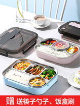 304 stainless steel portable lunch box lunch box student heat preservation heating office worker microwave oven 5 grid divider lunch box
