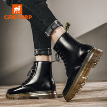 2020 new autumn and winter Martin boots mens high-top shoes British versatile locomotive leather boots medium-help short boots