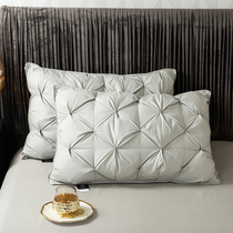 High End 95 White Goose Down Feather Velvet Pillow Protection Cervical Spine Sleep Pillow Core Upscale 5 Star Hotel Dedicated Single