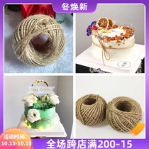 Birthday cake edge hemp rope bundle package dessert box hemp rope linen rope baking packaging decoration hemp rope decoration
