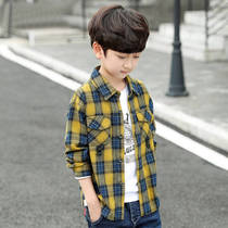 Boys plaid shirt 2021 new spring and autumn childrens long-sleeved shirt handsome casual fashion Korean version of the tide jacket