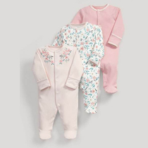 3 pieces of baby bag feet jumpsuit men and women baby ha clothes cotton newborn climbing clothes 0 years old 9 months pajamas combination