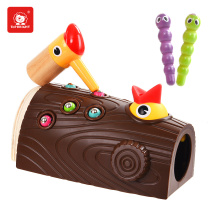 Teboson pecking woodpecker tree catch worms feeding small birds fishing game children puzzle toys magnetic 2-3-6 years old