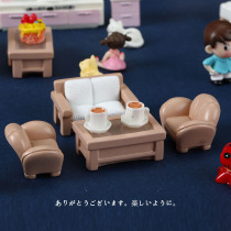 Miniature mini simulation bedroom bed sofa coffee table set model small living room table and chair scene furniture finished ornaments
