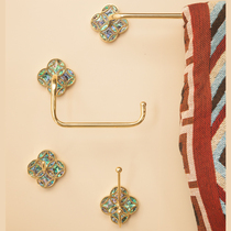 Oaius Light Luxurious Brass Shell Punch-Free Hanging Clothes Hook Hook Hook Hyun Guan Bathroom Hung Clothes Hook Towel Hook