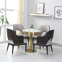Modern and simple reception room Leisure area One table four chairs Sales office Negotiation table and chair combination Light luxury small round table