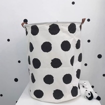 Japanese ins cows big wave spots dirty clothes basket vats large capacity cute student bedroom clothing finishing storage