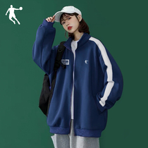 Jordan jacket coat girl 2021 autumn and winter new jersey zipper sweater country tide relaxed leisure suit