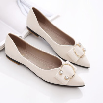 2021 spring autumn shoes Joker Pointed Bean shoes womens ladies single shoes flat shoes womens shoes autumn model 2021 New