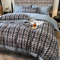 Baijialovers American style wind All cotton 100 Milled Hair Digital Printed Four Sets Autumn Winter Thickened warm quilt cover pure cotton