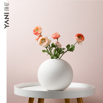 ins Nordic vase ornaments Living room flower arrangement Dried flower Ceramic decorations Creative dining table Simple vase Net red