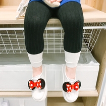 Pear Small Idle Girl Spring Autumn section splicing two color sashimi knitted underpants E73K974