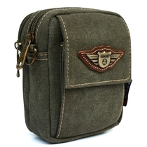 Outdoor sports leisure mobile phone bag womens steel ball bag slingshot running Bag Mens belt canvas carry bag mini cigarette bag