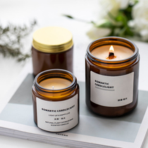 Man Yue tea color translucent glass empty can scented candle empty jar DIY handmade candle glass cup wax empty bottle