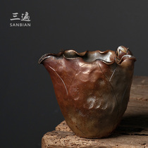 Three dragon kiln firewood fair cup Japanese handmade firewood kiln tea pot Jun Cup Tea Sea Kung Fu tea set