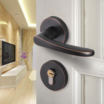 American door lock ceramic split lock hand lock interior bedroom door lock European black red bronze door lock