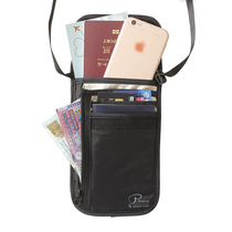 Travel abroad passport bag RFID anti-theft close-fitting halter neck document bag Bank card bag shoulder messenger small hanging bag