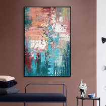 Handdrawn abstract oil painting modern minimal seating room sofa decoration painting European style luxury vertical frescoes hanging painting