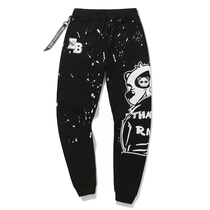 Hong Kong Tide Hong Kong Hip Hop Panda Print Plus Size Harlan Sport Plus velvet pants men loose casual pants men