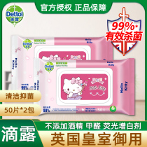 Dipped wet wipes antibacterial childrens face wipes adult health sterilization Big Bag Family Pack 2 packs of 100 pieces