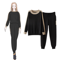 Middle-aged and elderly womens clothing mother autumn suit female middle-aged plus fat plus fat mother two-piece Western style spring and autumn loose