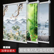 Toilet curtain roller blinds blackout-free installation kitchen oil curtain bedroom simple rental room sunscreen insulation