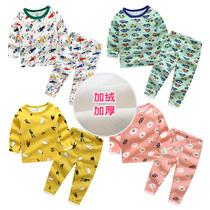 Boys and girls underwear set plus velvet 2021 winter clothes childrens clothing warm underwear thick autumn clothes tz-0522