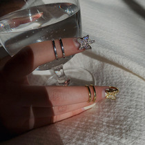 Marry niche design sense full diamond butterfly nail tip ring name slow girl fashion temperament Super fairy ring