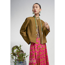 TUYUE coated moon designer New Chinese small upright collar dyed with long sleeve short and linen suit jacket female summer limit