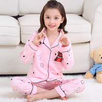  Childrens pajamas long-sleeved cotton spring and autumn large child girl child girl suit Autumn and winter parent-child mother and daughter princess