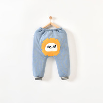 Boys pants autumn and winter padded padded baby cotton pants wearing warm pants big butt pants baby pants pp pants