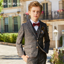 (Clearance special) boy suit suit suit flower girl dress childrens woolen catwalk show costume tiger embroidery