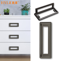 Drawer wardrobe flat invisible handle built-in folding dark handle rotating movable small handle surface-mounted square