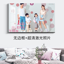 Family portrait setting large photo frame hanging wall Photo Wall photo wall custom photo making nano frosted print wedding photo table
