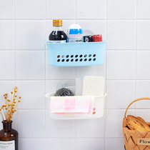 Powerful suction cup shelve suction wall Kitchen Plastic Debris Shelf Wall-mounted Basket water filtration rack