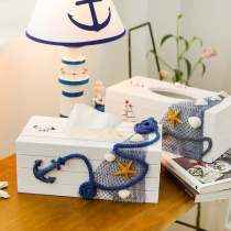 Mediterranean ornaments living room new wooden box indoor marine style wooden decoration towel set box