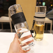 Male lady car tea water separation glass glass office large capacity tea cup with filter double insulation