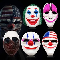 Movie cos clown ghost horror mask Halloween harvest day red nose Jack clown hair mask