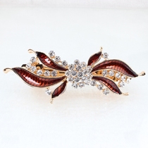 Hair Clip Golden Alloy Head Accessories Drop Oil Inlaid Drilling Head Flower Korean version hair accessories Hair Accessories Hairclip Pop ornament hairclip