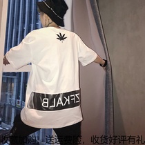 Summer new Korean version of mens letter printing short sleeve Joker BF wind youth couple loose half sleeve body shirt tide