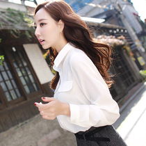 Cai Dai Fei 2021 Spring and Summer New Korean Womens Slim Casual Base Long Sleeve Chiffon Shirt Shirt