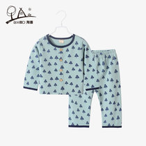 Childrens home clothing set autumn boys and girls pajamas set baby long sleeve two-piece home clothing spring and autumn